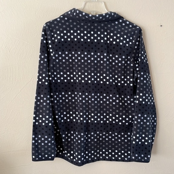 Old Navy polar fleece pullover quarter zip gray polkadot size large - Picture 5 of 13